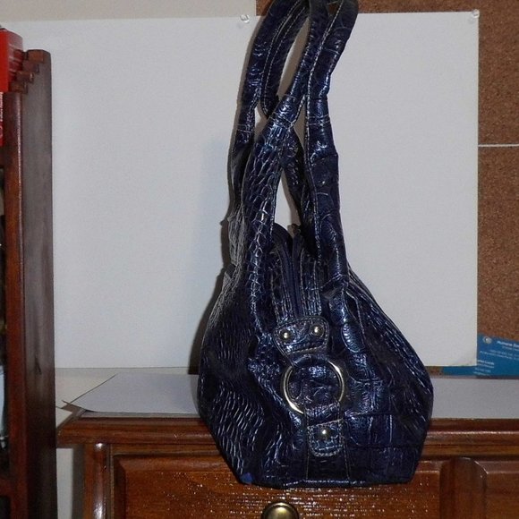 Shoulder Purse - Beautiful - Shiny Dark Blue - Picture 3 of 7